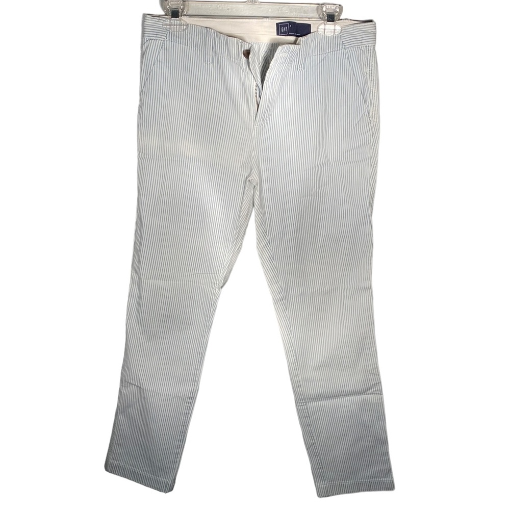 Gap Pants Skinny Blue and White Striped
